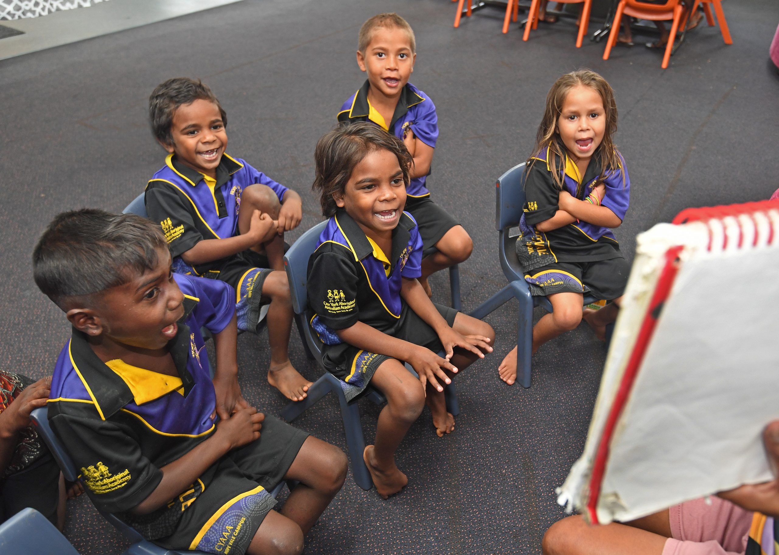 Darius, Tremaine, Leslie, Lutana and Shania have fun engaging in lessons