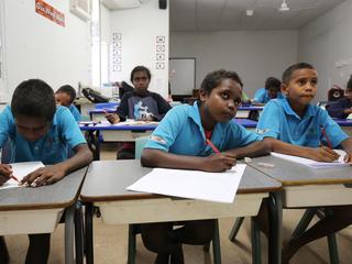 Darius, Tremaine, Leslie, Lutana and Shania have fun engaging in lessons